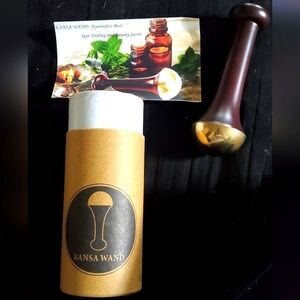 Brass Kansa Messaging Wand with Storage Canister